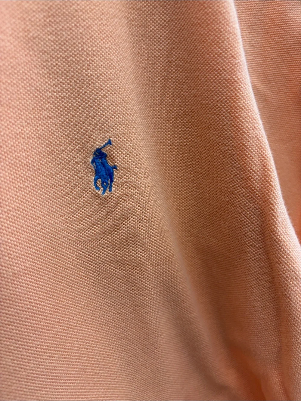 Polo by Ralph Lauren Peach V-Neck Short Sleeve Polo Shirt